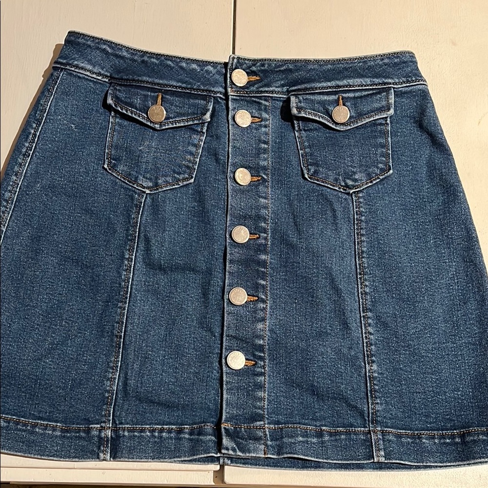 LOFT Blue A-Line Mini Skirt Casual